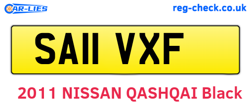 SA11VXF are the vehicle registration plates.