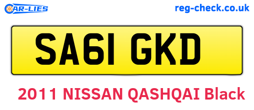 SA61GKD are the vehicle registration plates.