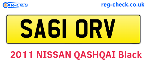 SA61ORV are the vehicle registration plates.