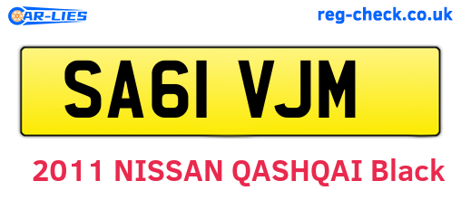 SA61VJM are the vehicle registration plates.