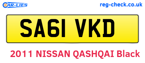 SA61VKD are the vehicle registration plates.