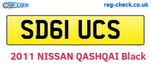SD61UCS are the vehicle registration plates.