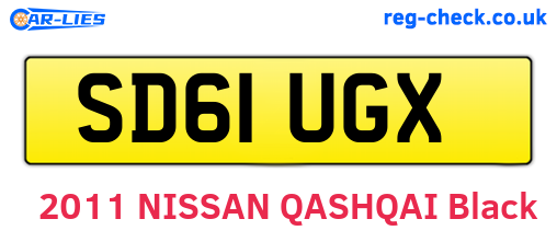 SD61UGX are the vehicle registration plates.