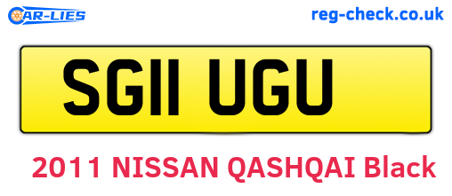SG11UGU are the vehicle registration plates.