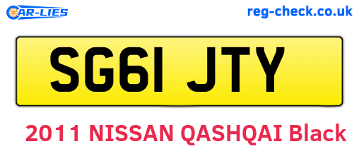 SG61JTY are the vehicle registration plates.