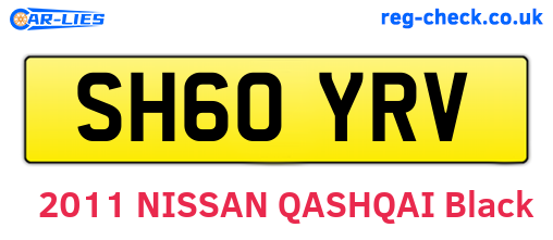 SH60YRV are the vehicle registration plates.