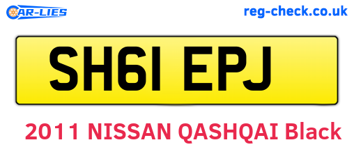 SH61EPJ are the vehicle registration plates.