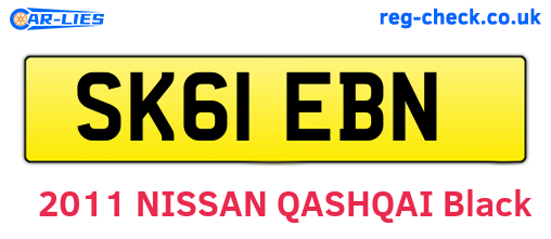 SK61EBN are the vehicle registration plates.