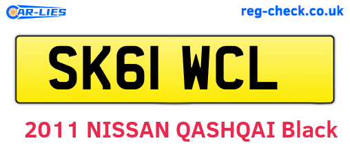 SK61WCL are the vehicle registration plates.