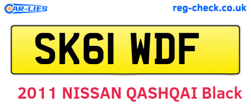 SK61WDF are the vehicle registration plates.