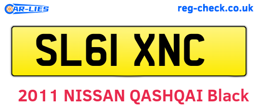 SL61XNC are the vehicle registration plates.