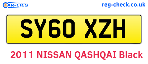 SY60XZH are the vehicle registration plates.