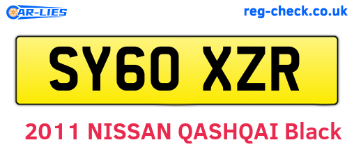 SY60XZR are the vehicle registration plates.