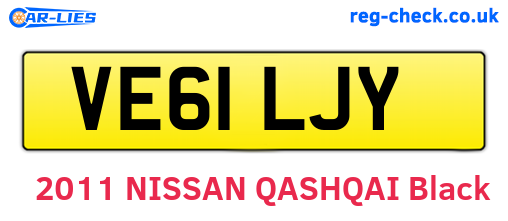 VE61LJY are the vehicle registration plates.