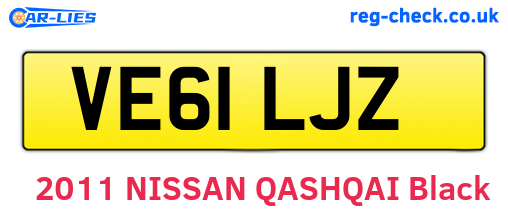 VE61LJZ are the vehicle registration plates.