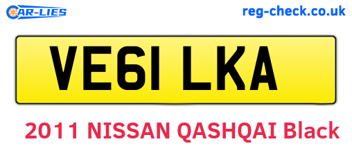 VE61LKA are the vehicle registration plates.