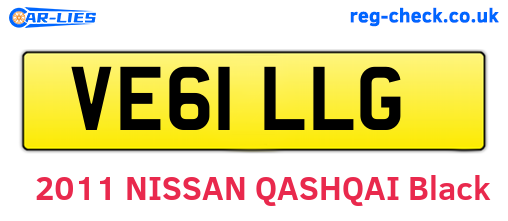 VE61LLG are the vehicle registration plates.