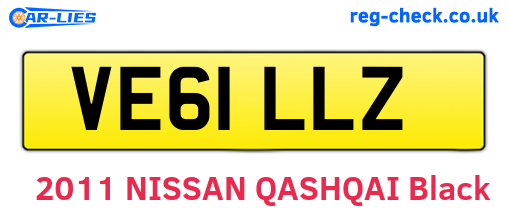 VE61LLZ are the vehicle registration plates.