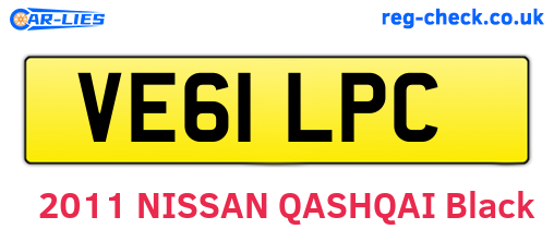 VE61LPC are the vehicle registration plates.
