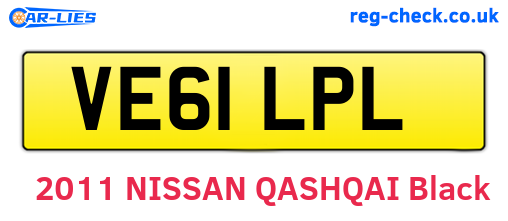 VE61LPL are the vehicle registration plates.