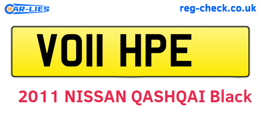 VO11HPE are the vehicle registration plates.