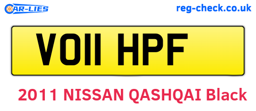 VO11HPF are the vehicle registration plates.