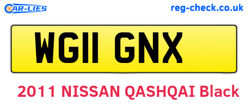WG11GNX are the vehicle registration plates.