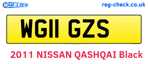 WG11GZS are the vehicle registration plates.