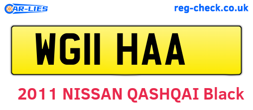 WG11HAA are the vehicle registration plates.