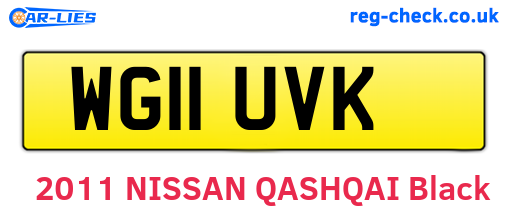 WG11UVK are the vehicle registration plates.