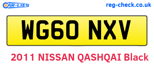 WG60NXV are the vehicle registration plates.
