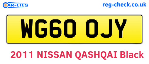 WG60OJY are the vehicle registration plates.