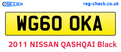 WG60OKA are the vehicle registration plates.