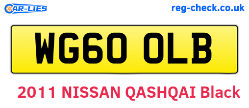 WG60OLB are the vehicle registration plates.