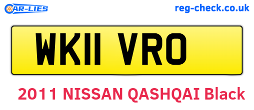 WK11VRO are the vehicle registration plates.