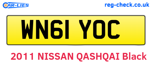 WN61YOC are the vehicle registration plates.