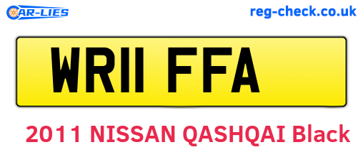 WR11FFA are the vehicle registration plates.