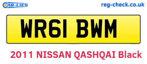 WR61BWM are the vehicle registration plates.