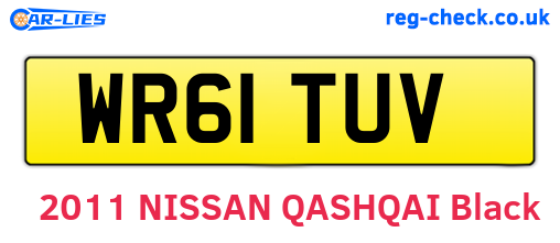 WR61TUV are the vehicle registration plates.