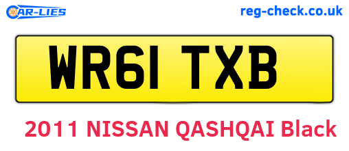 WR61TXB are the vehicle registration plates.