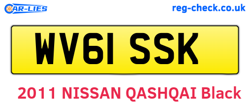 WV61SSK are the vehicle registration plates.