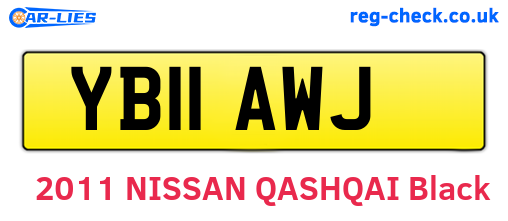YB11AWJ are the vehicle registration plates.
