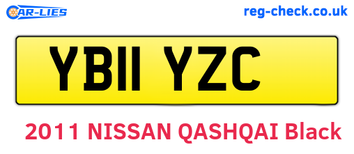 YB11YZC are the vehicle registration plates.