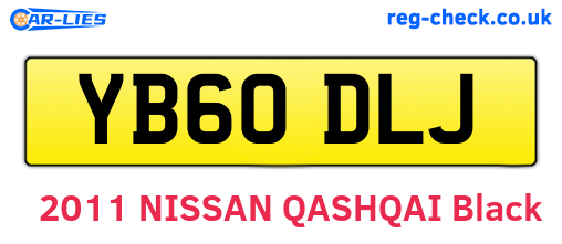 YB60DLJ are the vehicle registration plates.