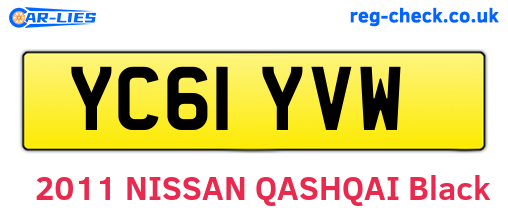 YC61YVW are the vehicle registration plates.