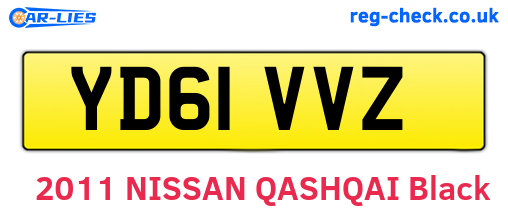 YD61VVZ are the vehicle registration plates.