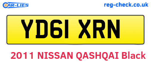YD61XRN are the vehicle registration plates.
