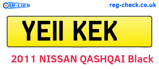 YE11KEK are the vehicle registration plates.