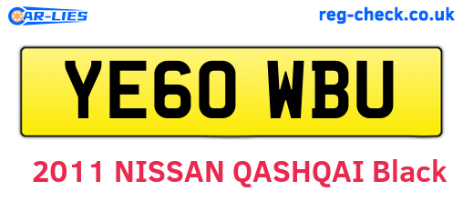 YE60WBU are the vehicle registration plates.