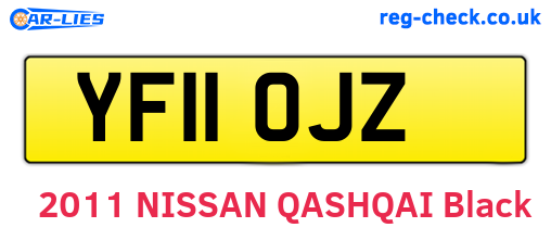 YF11OJZ are the vehicle registration plates.